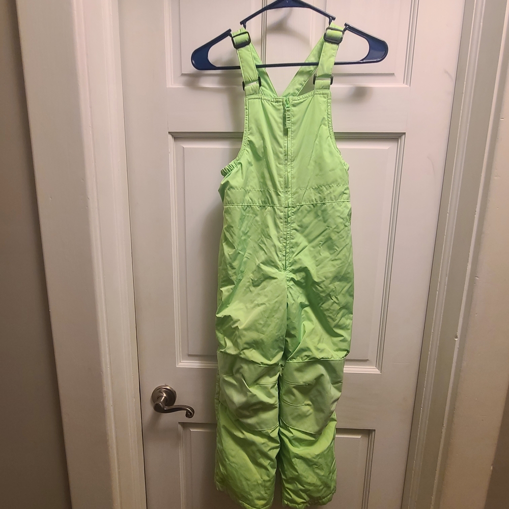 Kids Unisex Size 6/7 Lime Green Snow Bib/Snow Pants